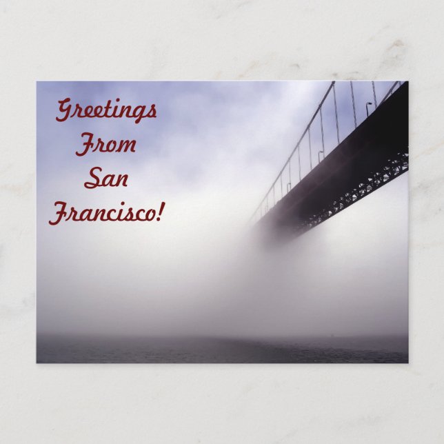 Golden Gate Bridge Drowning In Fog Postcard (Front)