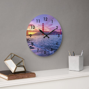 Golden Gate Bridge, famous landmark, Large Clock