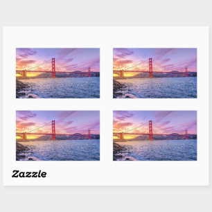 Golden Gate Bridge, famous landmark, Rectangular Sticker