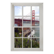 Golden Gate Bridge Faux - Fake White Window