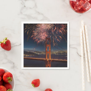 Golden Gate Bridge Fireworks Independence Day, Napkin