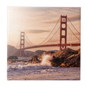 Golden Gate Bridge from Baker Beach Ceramic Tile