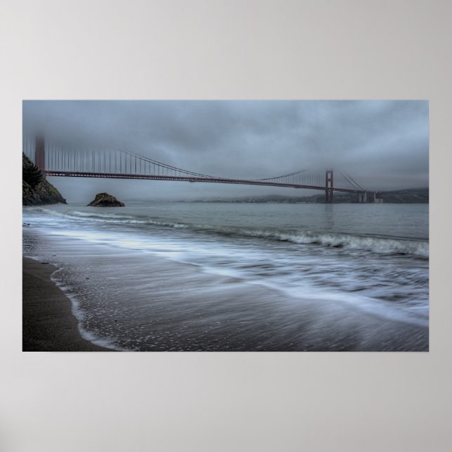 Golden Gate Bridge from Kirby Cove Beach Poster (Front)