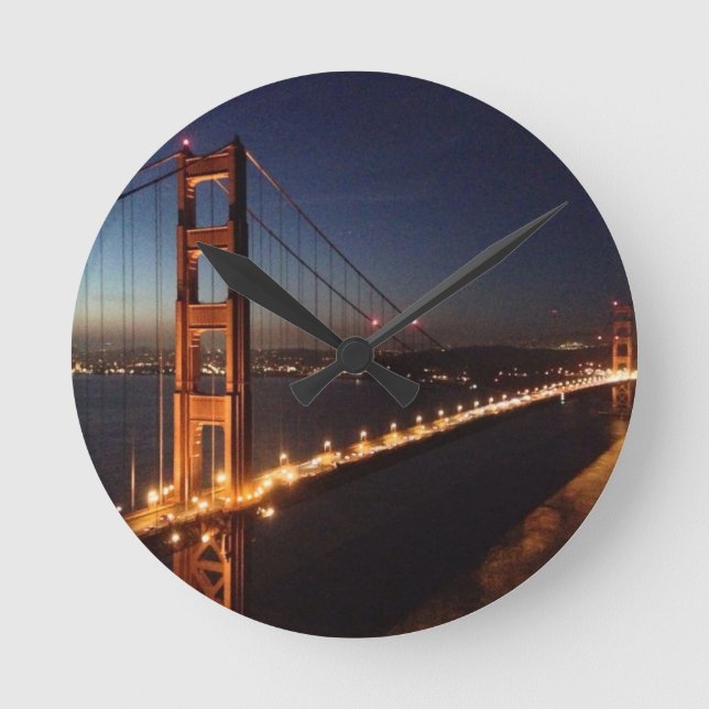 Golden Gate Bridge from Marin headlands Round Clock (Front)