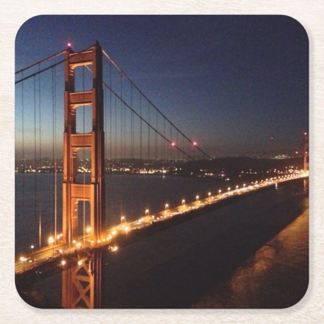 Golden Gate Bridge from Marin headlands Square Paper Coaster (Front)
