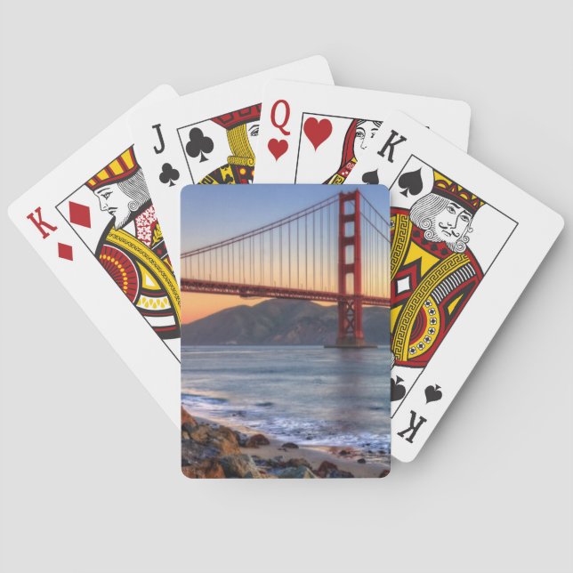 Golden Gate Bridge from San Francisco bay trail. Playing Cards (Back)