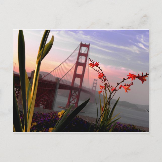 Golden Gate Bridge Garden view1 Postcard (Front)