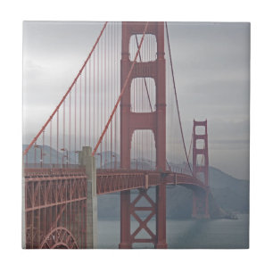 Golden gate bridge in mist. ceramic tile