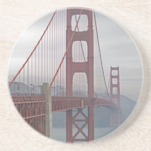 Golden gate bridge in mist. coaster