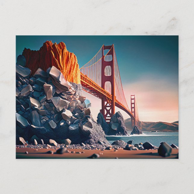 Golden Gate Bridge in San Fran, Digital Art Postcard (Front)