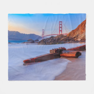 Golden Gate Bridge in San Francisco, Baker Beach Fleece Blanket