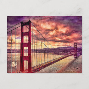 Golden Gate Bridge in San Francisco, California. Postcard
