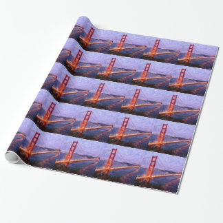 Golden Gate Bridge -- mixed media painting Wrapping Paper