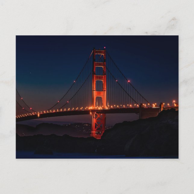 Golden Gate Bridge Night Sky Postcard (Front)