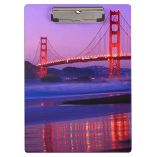 Golden Gate Bridge on Baker Beach at Sundown Clipboard
