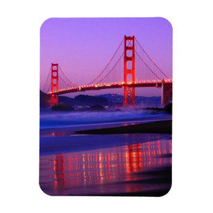 Golden Gate Bridge on Baker Beach at Sundown Magnet