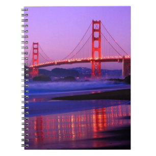 Golden Gate Bridge on Baker Beach at Sundown Notebook