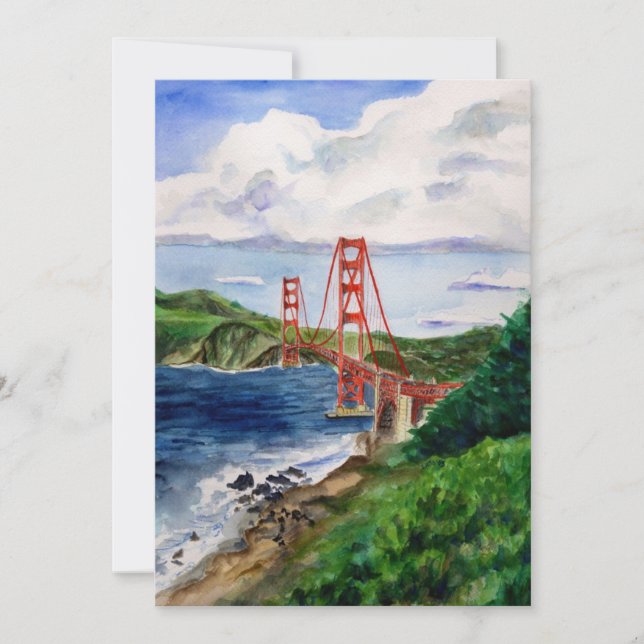 Golden Gate Bridge Painting Invitation (Front)