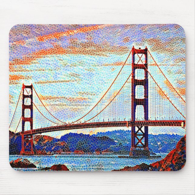 Golden Gate Bridge painting Mouse Pad (Front)