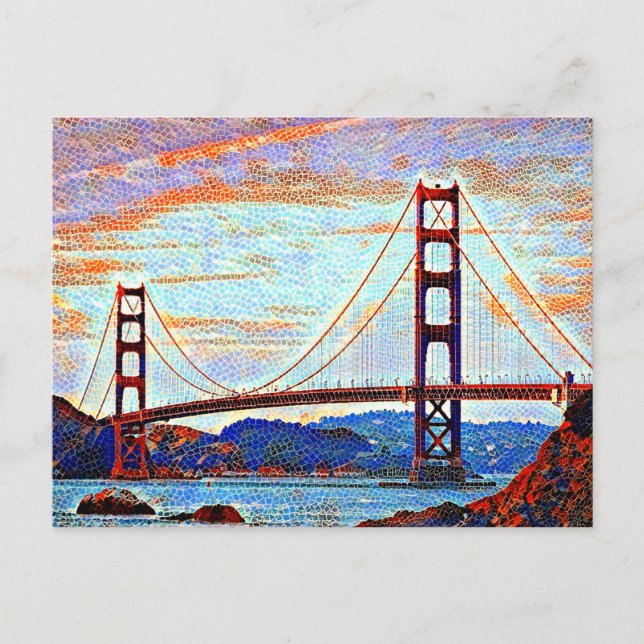 Golden Gate Bridge painting Postcard (Front)