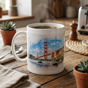 Golden Gate Bridge pastel in San Francisco Coffee Mug