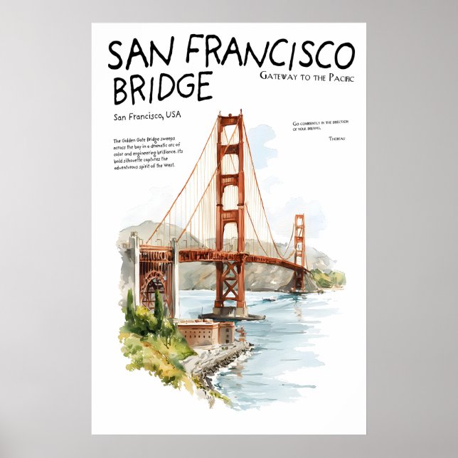 Golden Gate Bridge Poster  San Francisco Landmark (Front)