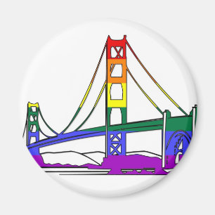Golden Gate Bridge Rainbow Pride Magnet