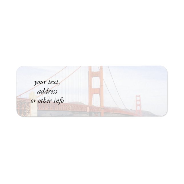 Golden Gate Bridge Return Address Label (Front)