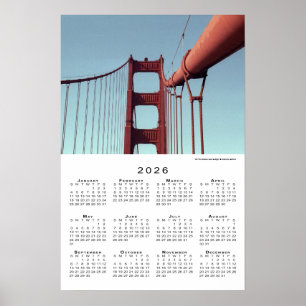 Golden Gate Bridge San Francisco 2026 Calendar Poster