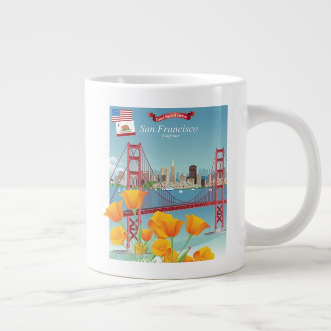 Golden Gate Bridge | San Francisco, CA Large Coffee Mug (Right)