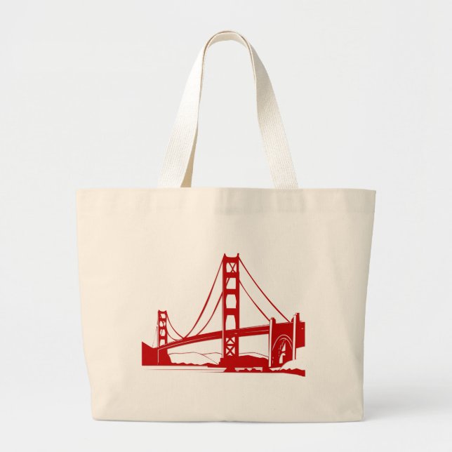 Golden Gate Bridge - San Francisco, CA Large Tote Bag (Front)