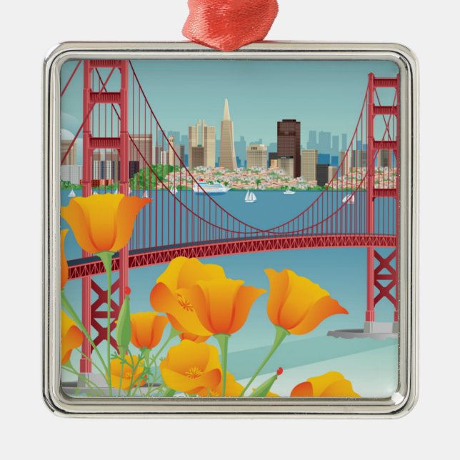 Golden Gate Bridge | San Francisco, CA Metal Ornament (Front)