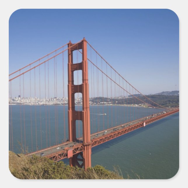 Golden Gate Bridge, San Francisco, California, 10 Square Sticker (Front)