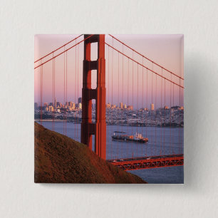 Golden Gate Bridge; San Francisco; California; 15 Cm Square Badge