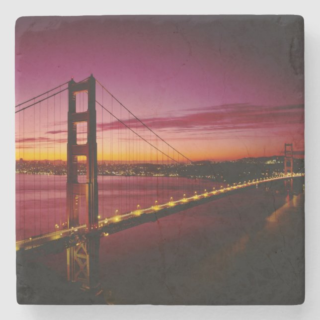 Golden Gate Bridge, San Francisco, California, 5 Stone Coaster (Front)