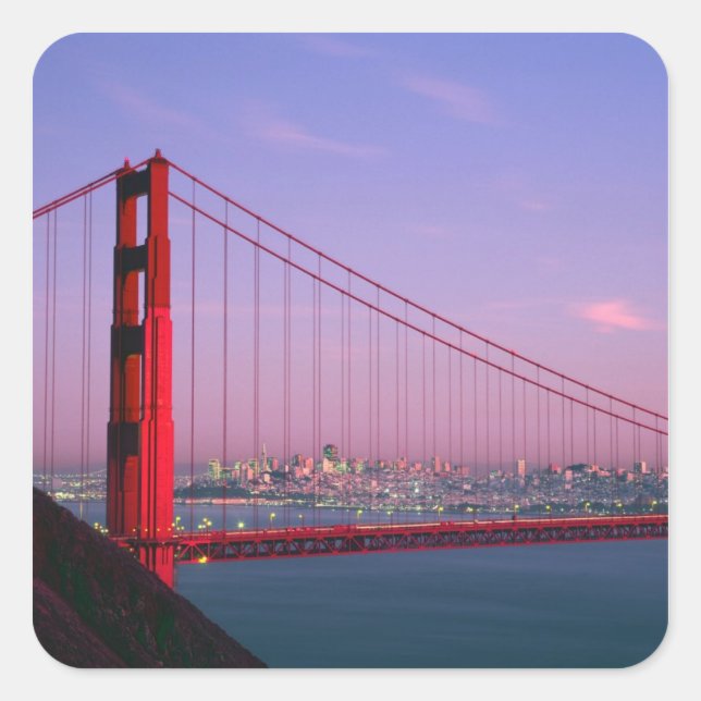 Golden Gate Bridge, San Francisco, California, 7 Square Sticker (Front)