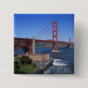 Golden Gate Bridge, San Francisco, California, 8 15 Cm Square Badge