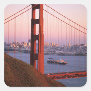 Golden Gate Bridge; San Francisco; California; Square Sticker
