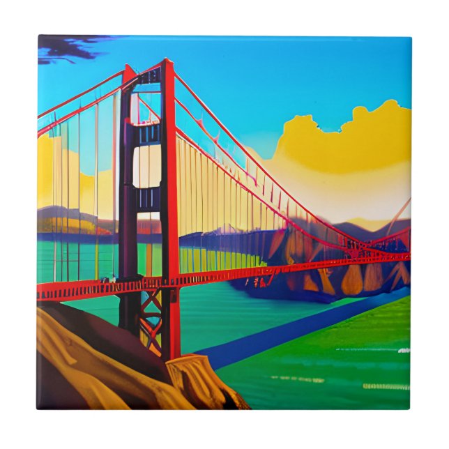 Golden Gate Bridge, San Francisco  Ceramic Tile (Front)