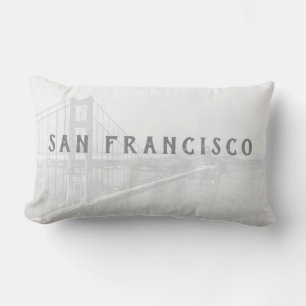 Golden Gate Bridge   San Francisco   Grey Outdoor Lumbar Cushion