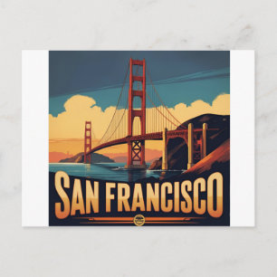 Golden Gate Bridge San Francisco Holiday Postcard