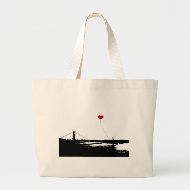 Golden Gate Bridge San Francisco Lover's Large Tote Bag (Front)