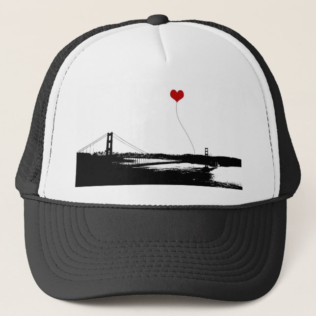 Golden Gate Bridge San Francisco Lover's Trucker Hat (Front)