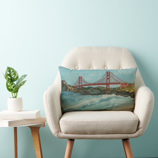 Golden Gate Bridge San Francisco Lumbar Cushion (Chair)