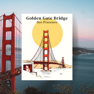 Golden Gate Bridge San Francisco Minimalistic Postcard