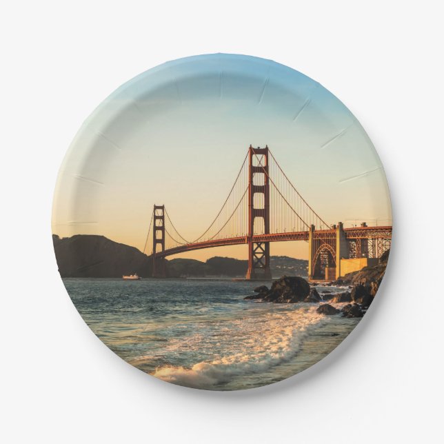 Golden Gate Bridge, San Francisco Paper Plate (Front)