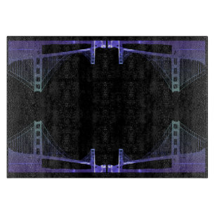 Golden Gate Bridge San Francisco Silver Nightlife Cutting Board
