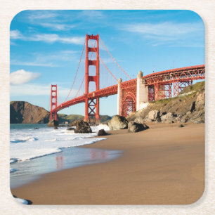 Golden Gate Bridge San Francisco Square Paper Coaster