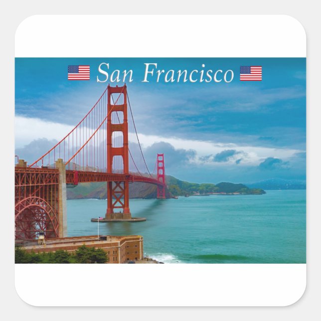 Golden Gate Bridge San Francisco Square Sticker (Front)
