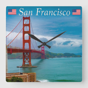 Golden Gate Bridge San Francisco Square Wall Clock